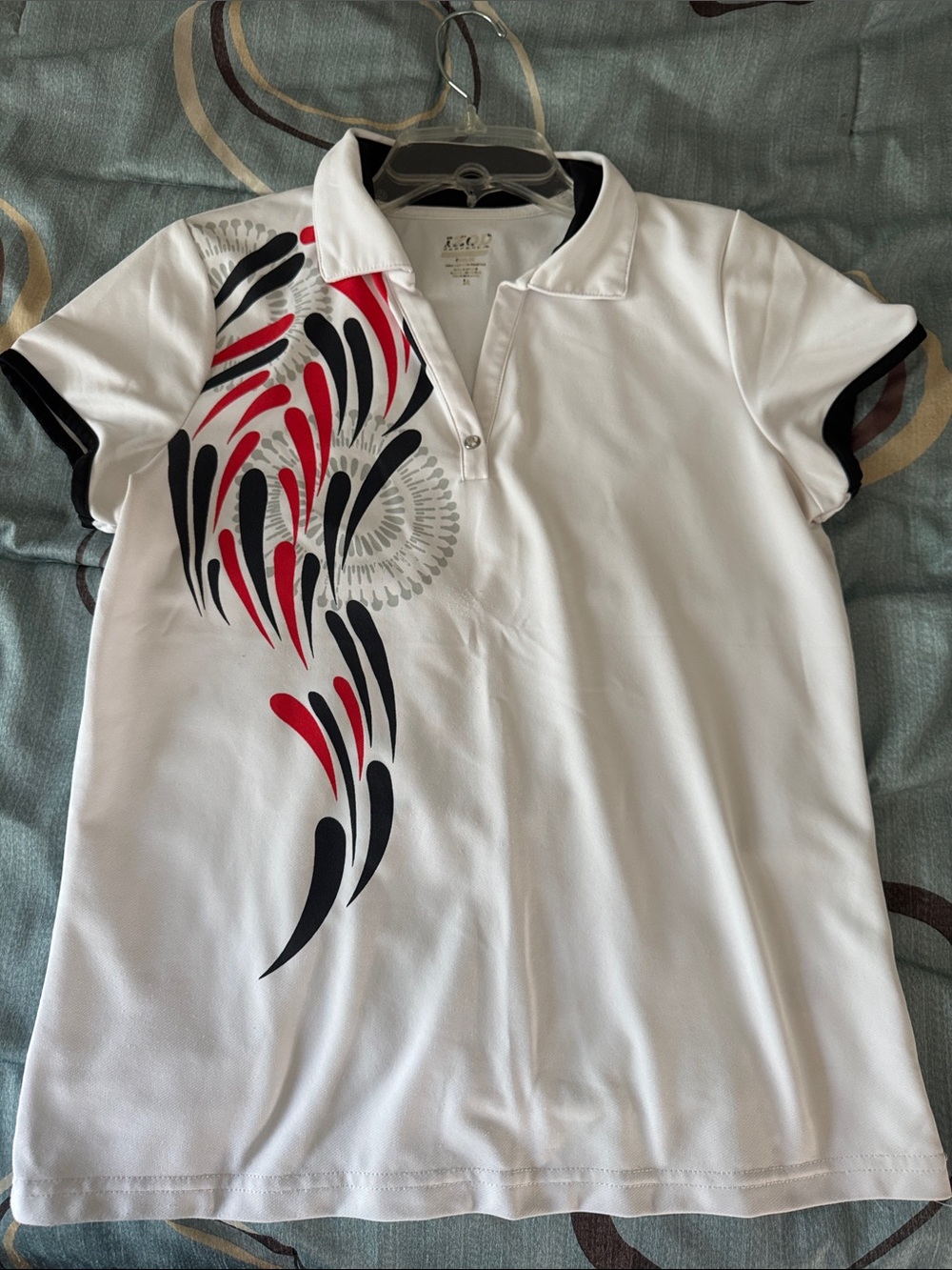 Izod White Performance Polo with Colorful Design